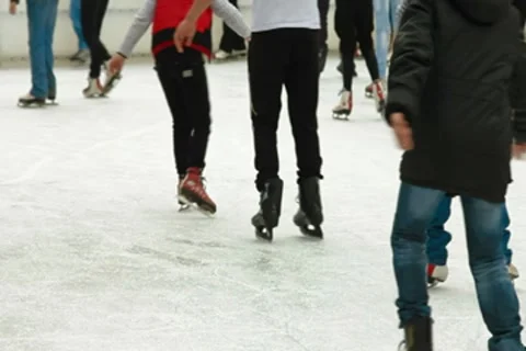 People at Ice Rink Stock Footage