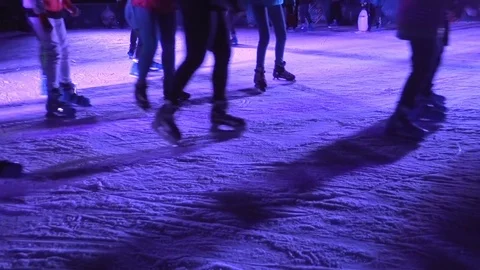 People on the Ice Skates Stock Footage 84737521