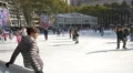 People ice skating in Bryant Park New York City 4k or 4k+ Resolution