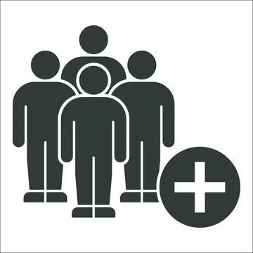 People Icon with Addition Symbol Stock-Illustration