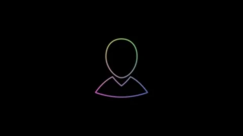People icon on black background.Communication man profile icon. man calling.. Stock Footage 304023473