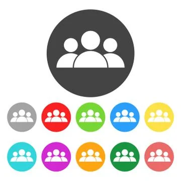 People icon. Color flat vector illustration Stock Illustration