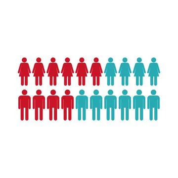 People icon, flat style Stock Illustration