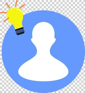 People icon inside blue circle with light bulb idea Stock Illustration