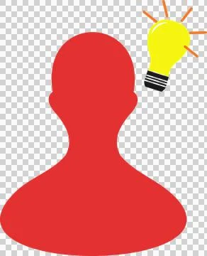 People icon with light bulb, idea Stock Illustration