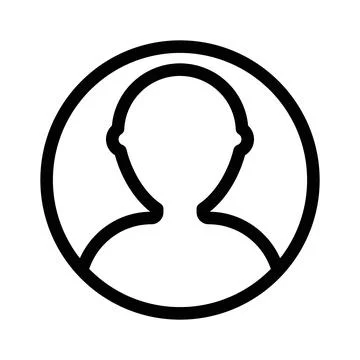 People icon linear logo mark in black and white Stock Illustration
