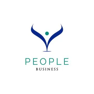 People Icon Logo Design Template Stock Illustration