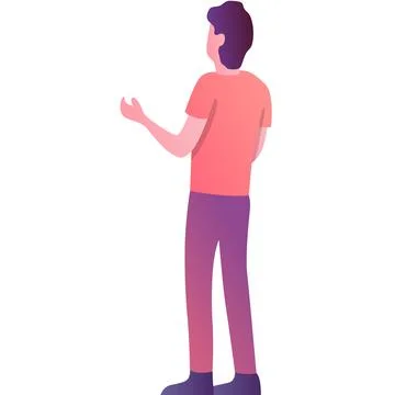 People icon man talking back view vector Stock Illustration
