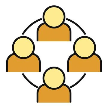 People icon network representing teamwork and community Stockillustratie