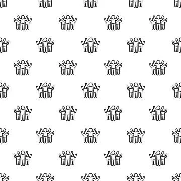 People icon seamless pattern showing unity and teamwork Stock Illustration