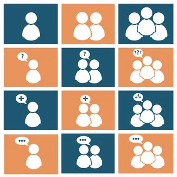 People icon set 스톡 일러스트