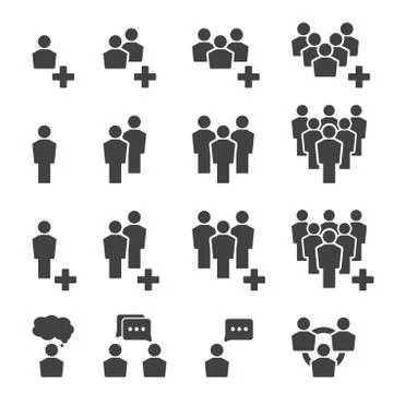 People icon set Stock Illustration