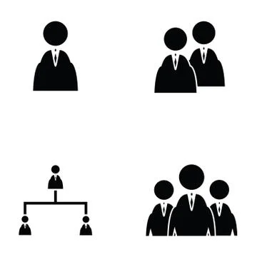 People icon set Stock Illustration