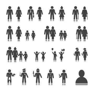People icon set Stock Illustration