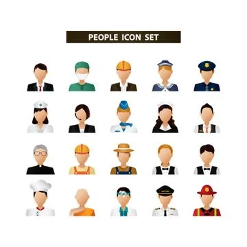 People icon set Stock Illustration