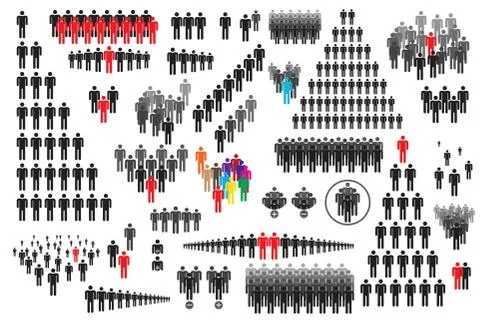 People icon set vector illustration isolated on white background Stock Illustration