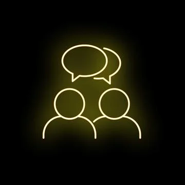 People icon with speech bubbles communicating Stock Illustration