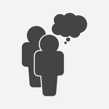 People icon with speech bubbles. Flat vector illustration Illustrazione stock