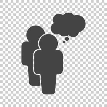 People icon with speech bubbles. Flat vector illustration Illustrazione stock