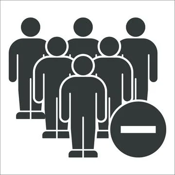 People Icon with Subtraction Symbol Stock Illustration