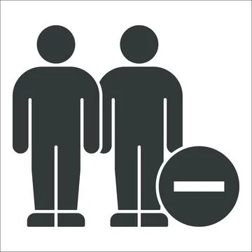 People Icon with Subtraction Symbol Illustrazione stock