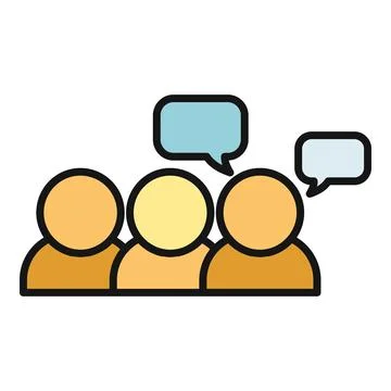 People icon talking together with speech bubbles Stock Illustration