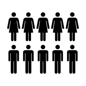 People Icon Vector Group of Men and Women Team Symbol Infographic Pictogram Stock Illustration