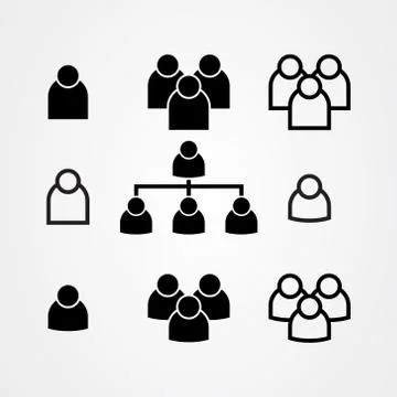People icon vector logo template. Stock Illustration