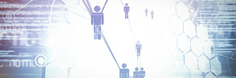 People icons and binary codes Illustrazione stock