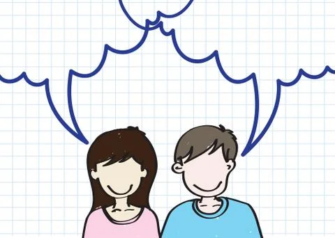 People icons with dialog speech bubbles Stock Illustration