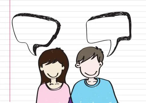People icons with dialog speech bubbles Stock Illustration