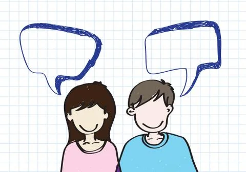 People icons with dialog speech bubbles Stock Illustration