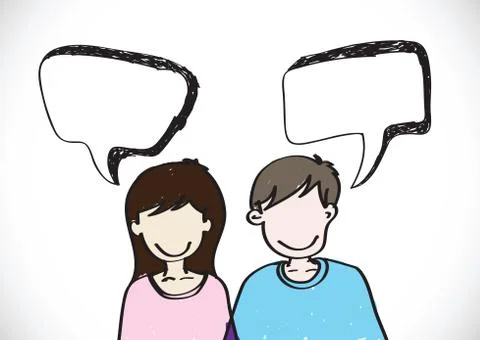 People icons with dialog speech bubbles Stock Illustration