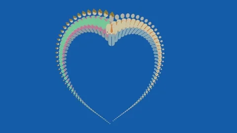 People icons forming a heart shape symbol of unity community and social support Stock Footage 332390901
