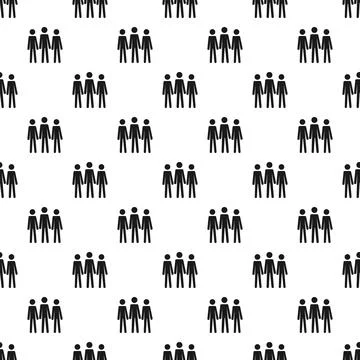 People icons forming repeating pattern on white background イラスト素材