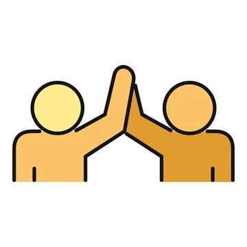People icons performing high five for teamwork Stock Illustration