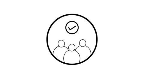 People icons progress through checklist stages in clean line animation duri.. Видео 342248976