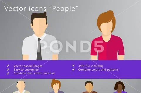People icons PSD Template