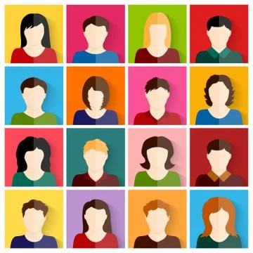 People icons set vector background Illustrazione stock