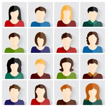 People icons set vector background Stock Illustration