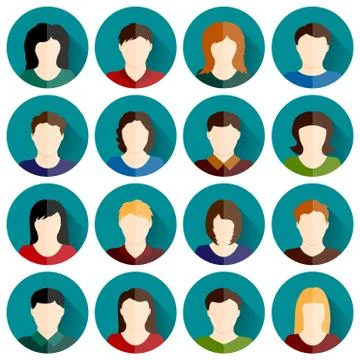 People icons set vector background Stock Illustration