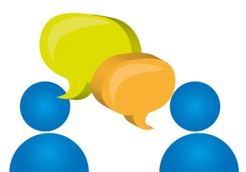 People icons with thought bubbles isolated vector Stock Illustration