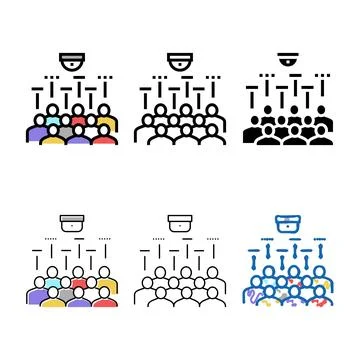 People identification technology color icon variety vector Stock Illustration
