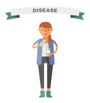 People ill vector illustration Stock Illustration
