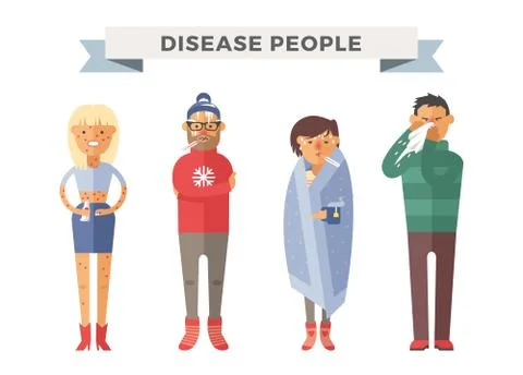 People ill vector illustration Stock Illustration