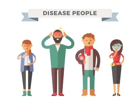 People ill vector illustration Stock Illustration