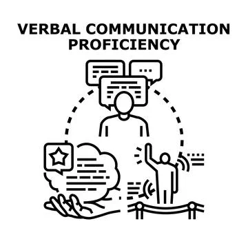 People improving verbal communication proficiency through learning Stock Illustration