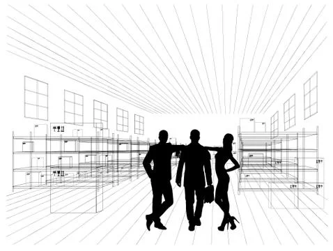 People indoors Ilustración de archivo