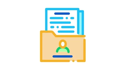 People info sheet folder Icon Animation Stock Footage 145283875
