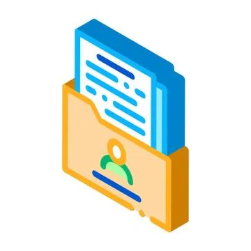 People info sheet folder isometric icon vector illustration Stock Illustration